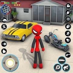 Скачать StickMan Rope Hero Spider Game 2.6 (Mod Money)